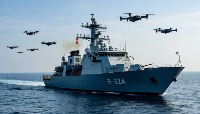 Беспилотники сопровождали немецкий патрульный корабль в Северном море
